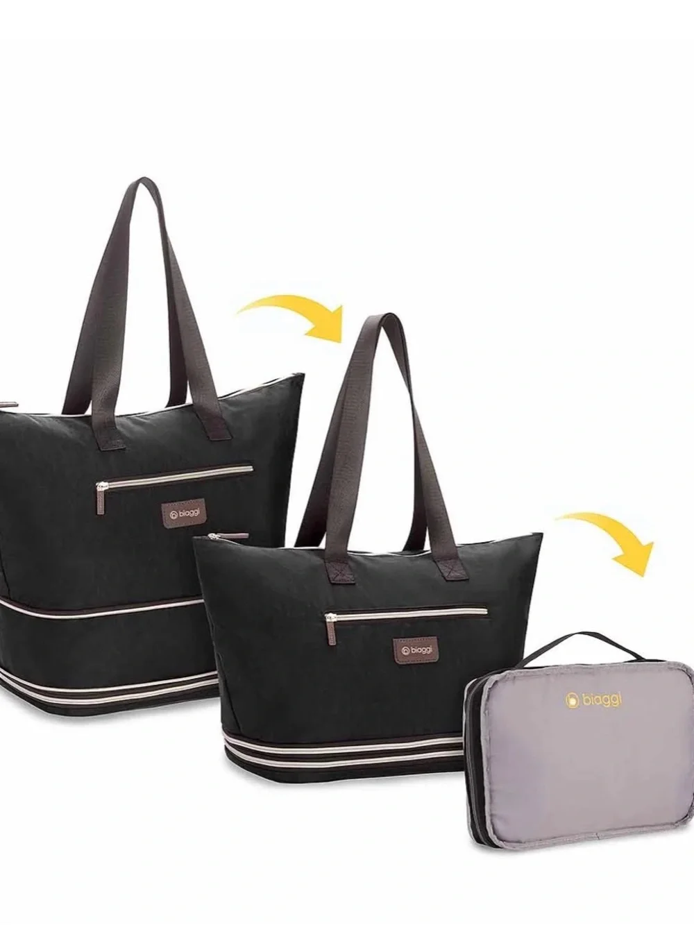 Biaggi Zipsak Boost! Handbag Expands to Travel Tote - Navy Blue - Picture 1 of 6